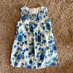 Mini Boden blue floral toddler dress